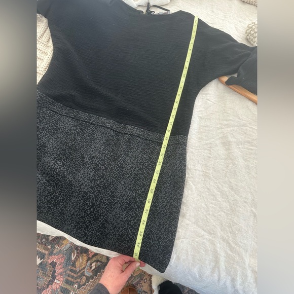 LOFT Black & Grey Knit  Drop Waist Dress - Picture 8 of 8